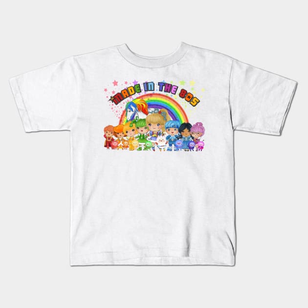 Made in the 80's Rainbow Girl Kids T-Shirt by WalkingMombieDesign